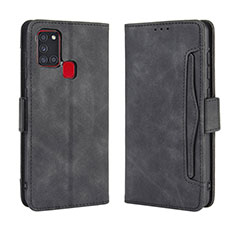 Coque Portefeuille Livre Cuir Etui Clapet BY3 pour Samsung Galaxy A21s Noir