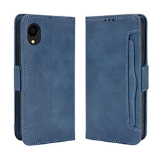 Coque Portefeuille Livre Cuir Etui Clapet BY3 pour Samsung Galaxy A22 5G SC-56B Bleu