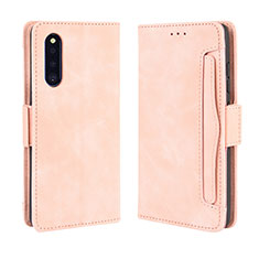 Coque Portefeuille Livre Cuir Etui Clapet BY3 pour Samsung Galaxy A41 SC-41A Rose