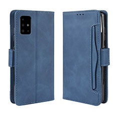 Coque Portefeuille Livre Cuir Etui Clapet BY3 pour Samsung Galaxy A71 5G Bleu