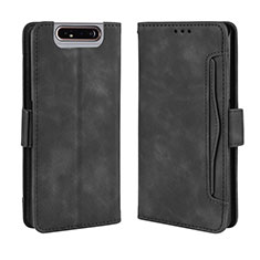 Coque Portefeuille Livre Cuir Etui Clapet BY3 pour Samsung Galaxy A80 Noir