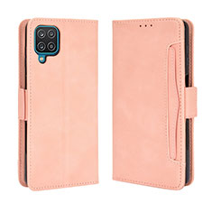 Coque Portefeuille Livre Cuir Etui Clapet BY3 pour Samsung Galaxy F12 Rose