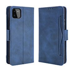 Coque Portefeuille Livre Cuir Etui Clapet BY3 pour Samsung Galaxy F42 5G Bleu