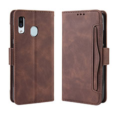 Coque Portefeuille Livre Cuir Etui Clapet BY3 pour Samsung Galaxy M10S Marron