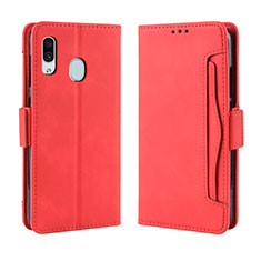 Coque Portefeuille Livre Cuir Etui Clapet BY3 pour Samsung Galaxy M10S Rouge