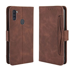 Coque Portefeuille Livre Cuir Etui Clapet BY3 pour Samsung Galaxy M11 Marron