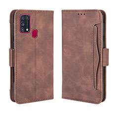 Coque Portefeuille Livre Cuir Etui Clapet BY3 pour Samsung Galaxy M21s Marron