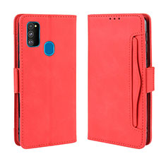 Coque Portefeuille Livre Cuir Etui Clapet BY3 pour Samsung Galaxy M30s Rouge