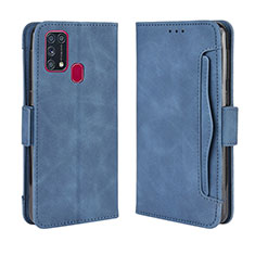 Coque Portefeuille Livre Cuir Etui Clapet BY3 pour Samsung Galaxy M31 Bleu