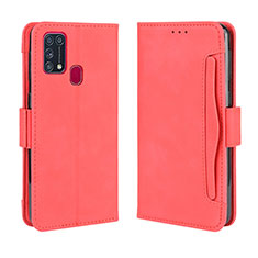Coque Portefeuille Livre Cuir Etui Clapet BY3 pour Samsung Galaxy M31 Rouge