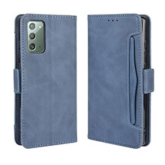 Coque Portefeuille Livre Cuir Etui Clapet BY3 pour Samsung Galaxy S20 FE (2022) 5G Bleu