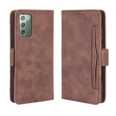 Coque Portefeuille Livre Cuir Etui Clapet BY3 pour Samsung Galaxy S20 FE 4G Marron