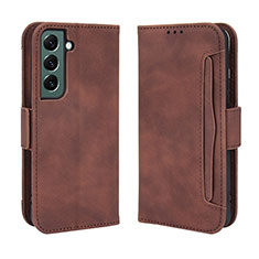 Coque Portefeuille Livre Cuir Etui Clapet BY3 pour Samsung Galaxy S22 5G Marron