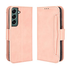 Coque Portefeuille Livre Cuir Etui Clapet BY3 pour Samsung Galaxy S22 Plus 5G Rose