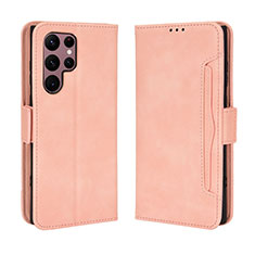 Coque Portefeuille Livre Cuir Etui Clapet BY3 pour Samsung Galaxy S25 Ultra 5G Rose