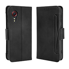 Coque Portefeuille Livre Cuir Etui Clapet BY3 pour Samsung Galaxy XCover 5 SM-G525F Noir