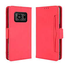 Coque Portefeuille Livre Cuir Etui Clapet BY3 pour Sharp Aquos R6 Rouge