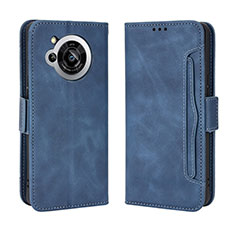 Coque Portefeuille Livre Cuir Etui Clapet BY3 pour Sharp Aquos R7 Bleu