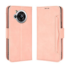 Coque Portefeuille Livre Cuir Etui Clapet BY3 pour Sharp Aquos R7 Rose