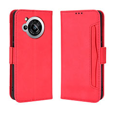 Coque Portefeuille Livre Cuir Etui Clapet BY3 pour Sharp Aquos R7s Rouge