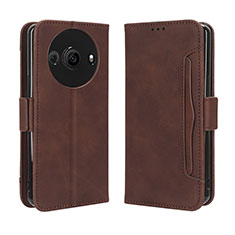 Coque Portefeuille Livre Cuir Etui Clapet BY3 pour Sharp Aquos R8 Pro Marron