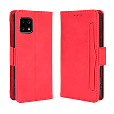 Coque Portefeuille Livre Cuir Etui Clapet BY3 pour Sharp Aquos Sense4 Basic Rouge