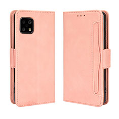 Coque Portefeuille Livre Cuir Etui Clapet BY3 pour Sharp Aquos Sense4 Rose