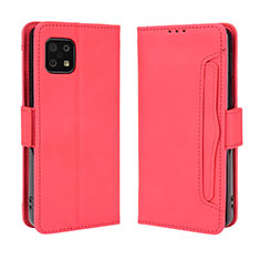 Coque Portefeuille Livre Cuir Etui Clapet BY3 pour Sharp Aquos Sense6 Rouge