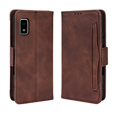 Coque Portefeuille Livre Cuir Etui Clapet BY3 pour Sharp Aquos wish Marron