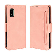 Coque Portefeuille Livre Cuir Etui Clapet BY3 pour Sharp Aquos wish Rose