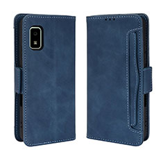 Coque Portefeuille Livre Cuir Etui Clapet BY3 pour Sharp Aquos wish2 Bleu