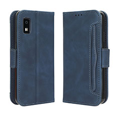 Coque Portefeuille Livre Cuir Etui Clapet BY3 pour Sharp Aquos wish3 Bleu