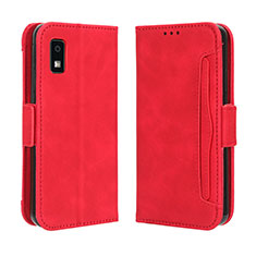 Coque Portefeuille Livre Cuir Etui Clapet BY3 pour Sharp Aquos wish3 Rouge