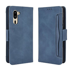 Coque Portefeuille Livre Cuir Etui Clapet BY3 pour Sharp Simple Sumaho 5 Bleu