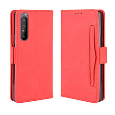 Coque Portefeuille Livre Cuir Etui Clapet BY3 pour Sony Xperia 1 II Rouge