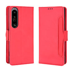 Coque Portefeuille Livre Cuir Etui Clapet BY3 pour Sony Xperia 1 IV SO-51C Rouge