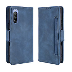 Coque Portefeuille Livre Cuir Etui Clapet BY3 pour Sony Xperia 10 III SO-52B Bleu