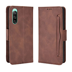 Coque Portefeuille Livre Cuir Etui Clapet BY3 pour Sony Xperia 10 IV Marron