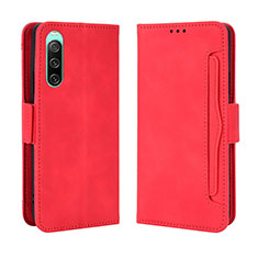 Coque Portefeuille Livre Cuir Etui Clapet BY3 pour Sony Xperia 10 IV Rouge