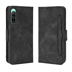 Coque Portefeuille Livre Cuir Etui Clapet BY3 pour Sony Xperia 10 IV SO-52C Noir