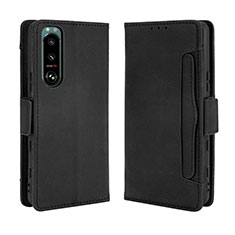 Coque Portefeuille Livre Cuir Etui Clapet BY3 pour Sony Xperia 5 III SO-53B Noir