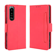 Coque Portefeuille Livre Cuir Etui Clapet BY3 pour Sony Xperia 5 III SO-53B Rouge