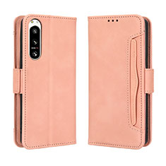 Coque Portefeuille Livre Cuir Etui Clapet BY3 pour Sony Xperia 5 IV Rose