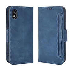 Coque Portefeuille Livre Cuir Etui Clapet BY3 pour Sony Xperia Ace III SO-53C Bleu