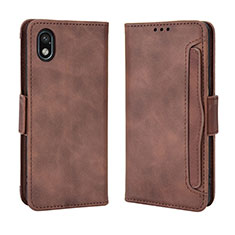 Coque Portefeuille Livre Cuir Etui Clapet BY3 pour Sony Xperia Ace III SO-53C Marron