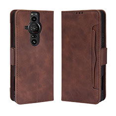 Coque Portefeuille Livre Cuir Etui Clapet BY3 pour Sony Xperia PRO-I Marron