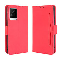 Coque Portefeuille Livre Cuir Etui Clapet BY3 pour Vivo iQOO 7 5G Rouge