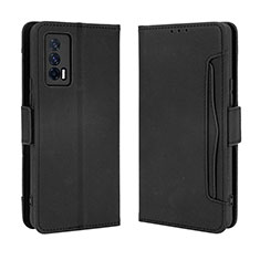 Coque Portefeuille Livre Cuir Etui Clapet BY3 pour Vivo iQOO 7 India 5G Noir