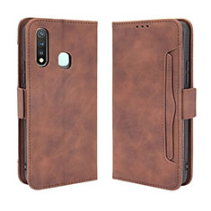 Coque Portefeuille Livre Cuir Etui Clapet BY3 pour Vivo iQOO U3 4G Marron