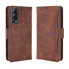 Coque Portefeuille Livre Cuir Etui Clapet BY3 pour Vivo iQOO Z3 5G Marron